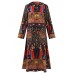 Women Printed Frog Buttons Long Sleeve Thin Hooded Cardigans Women Printed Frog Buttons Long Sleeve Thin Hooded Cardigans