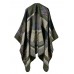 Women Sleeveless Color Block Blanket Winter Wrap Women Sleeveless Color Block Blanket Winter Wrap
