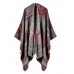 Women Sleeveless Color Block Blanket Winter Wrap Women Sleeveless Color Block Blanket Winter Wrap