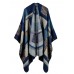 Women Sleeveless Color Block Blanket Winter Wrap Women Sleeveless Color Block Blanket Winter Wrap